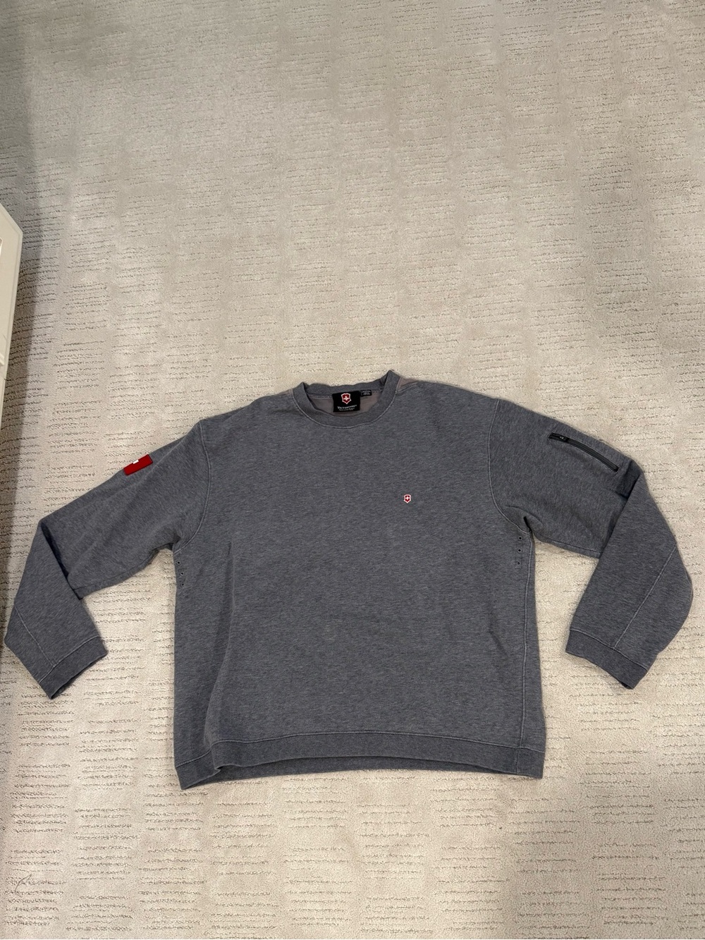 Victorinox Gray Crewneck Sweater with Subtle Logo